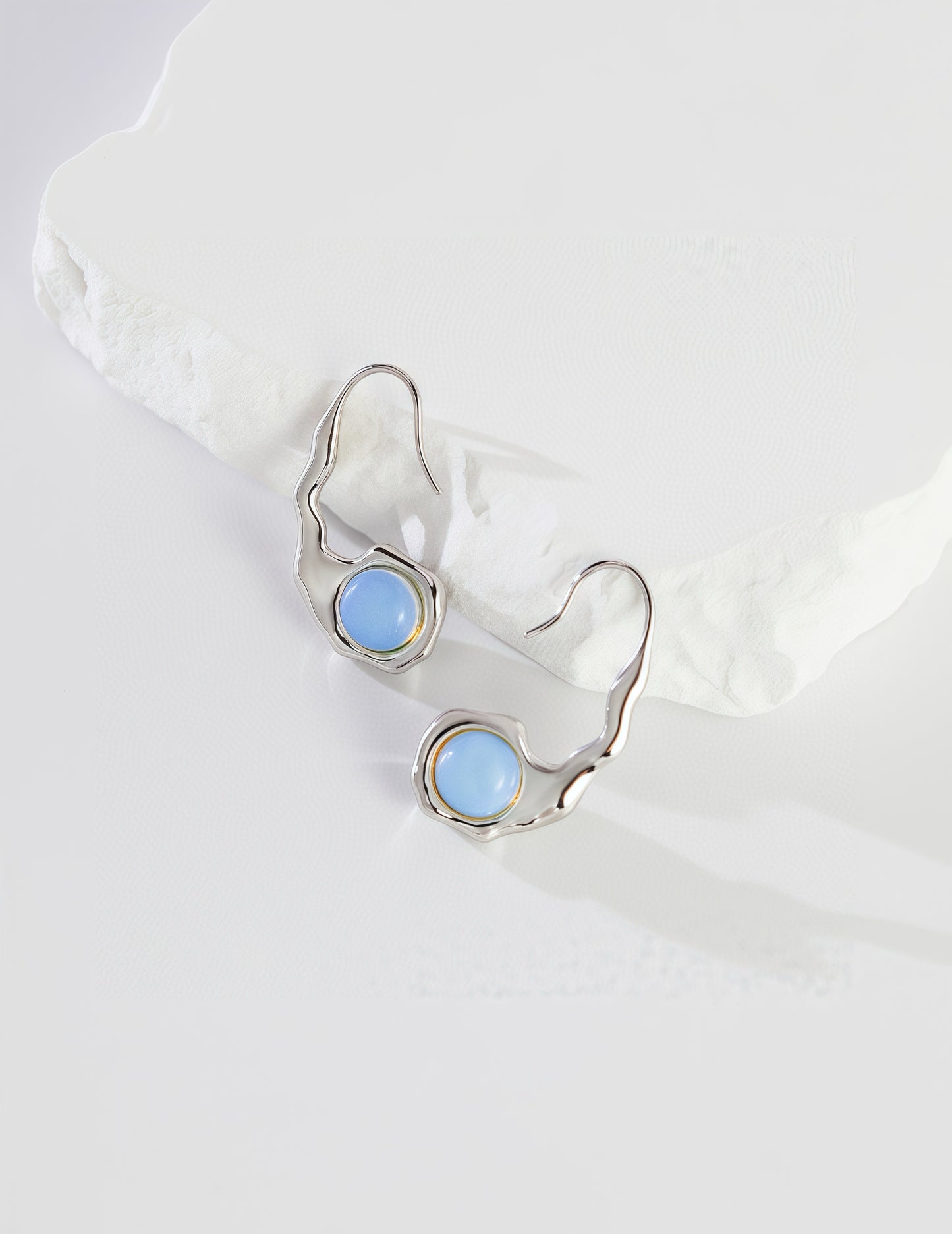 Pure Silver Agate & Opal Earrings