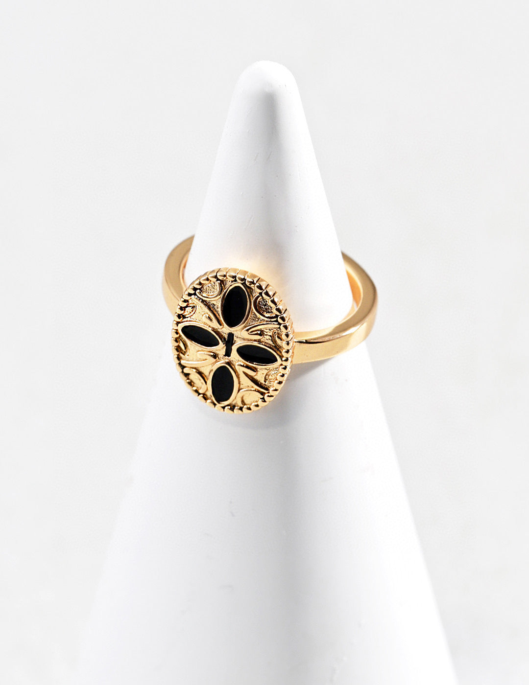 Vintage Black Glaze Ring