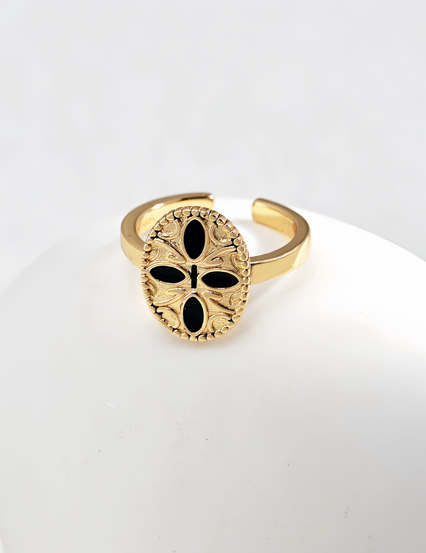 Vintage Black Glaze Ring