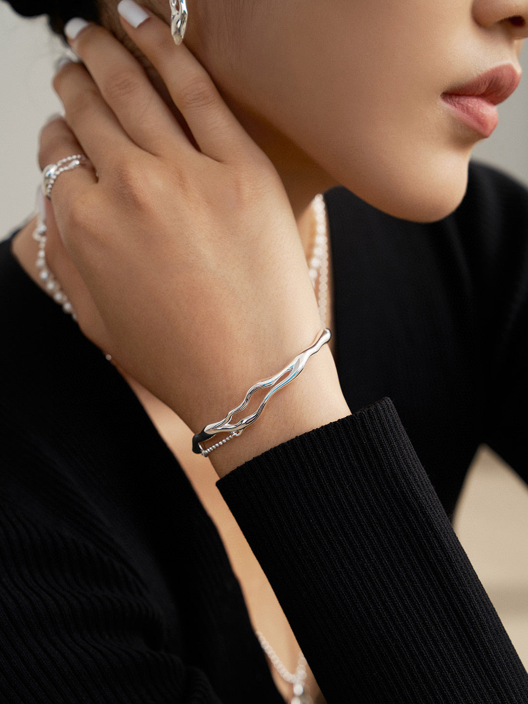 Moonshadow Flow Silver Bracelet