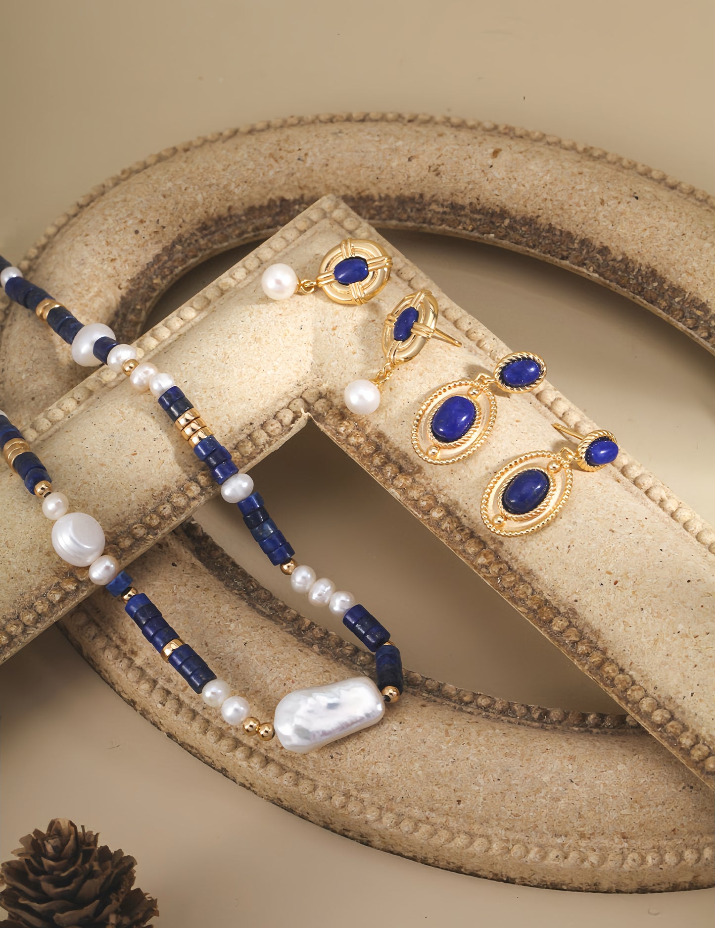 Palace Night Lapis Earrings/Necklace