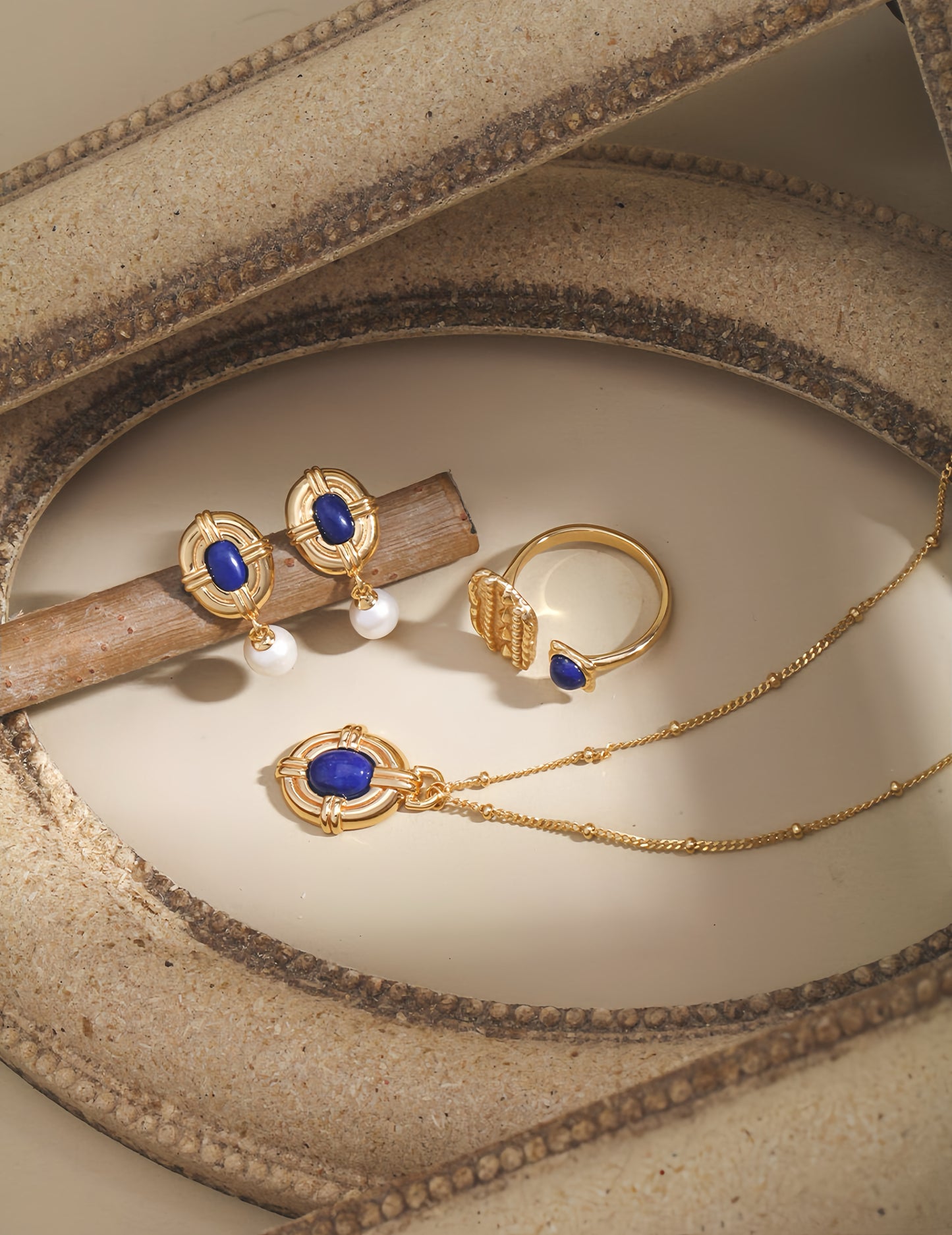 Palace Night Lapis Earrings/Necklace