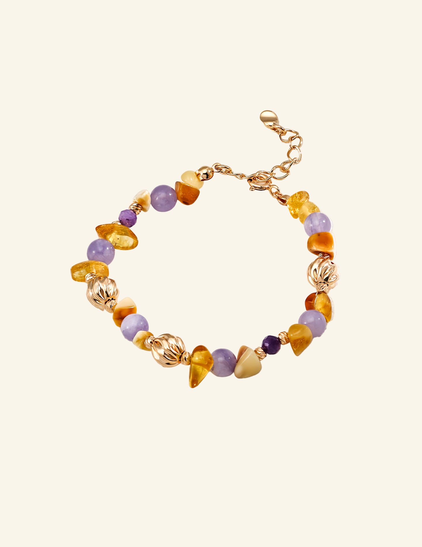 Sunset Amber Amethyst Bracelet