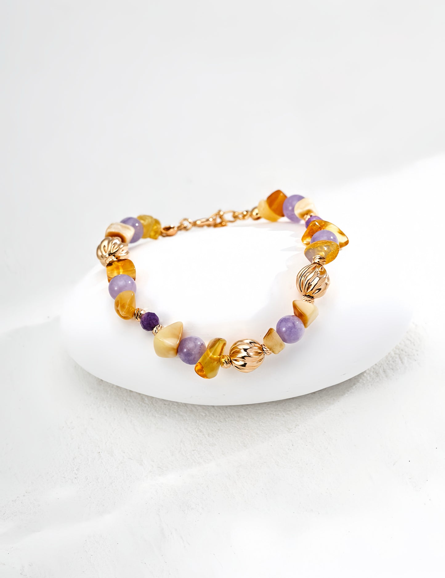 Sunset Amber Amethyst Bracelet