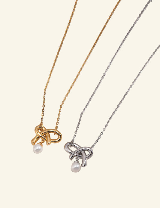 Sterling Heart Pearl Necklace