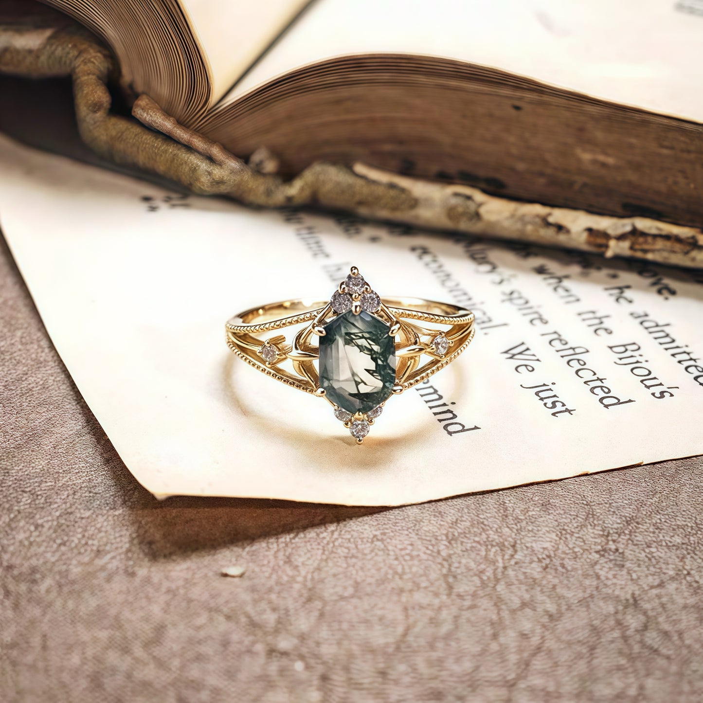 Moss Agate Ring