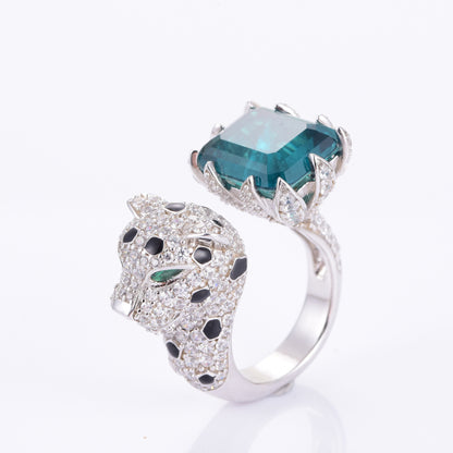Emerald Green Leopard Ring