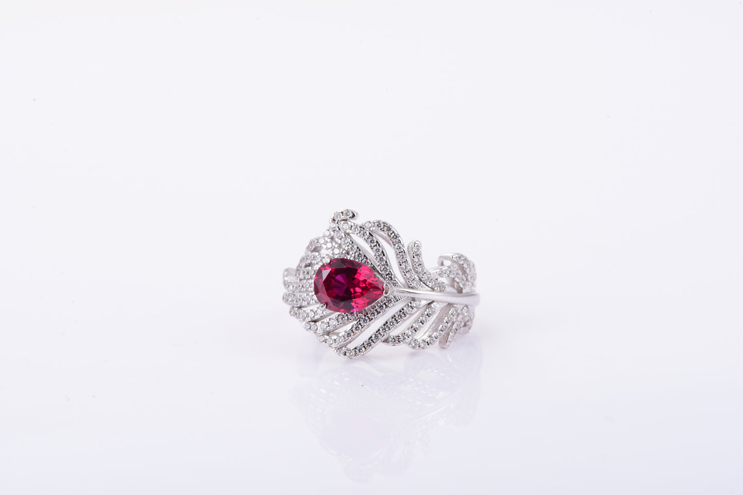 1-Carat Ruby Teardrop Ring