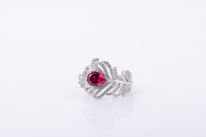 1-Carat Ruby Teardrop Ring