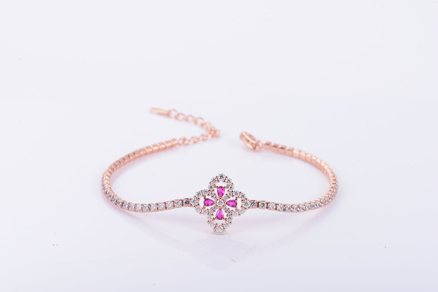 Ruby Four-Leaf Clover Bracelet