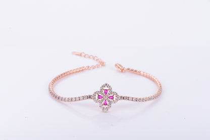 Ruby Four-Leaf Clover Bracelet