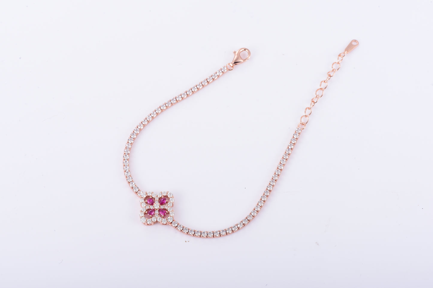 Ruby Four-Leaf Clover Bracelet