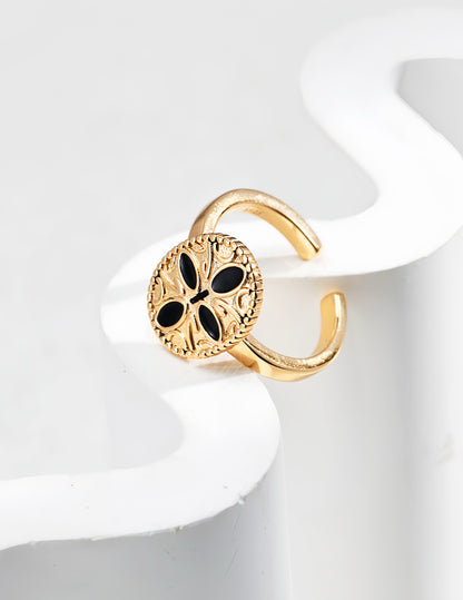 Vintage Black Glaze Ring