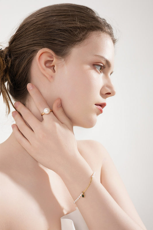 Moonlit Pearl Ring