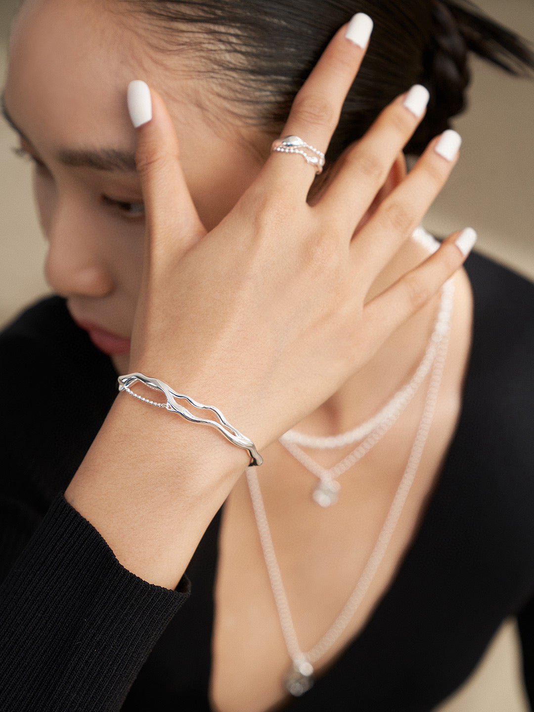 Moonshadow Flow Silver Bracelet