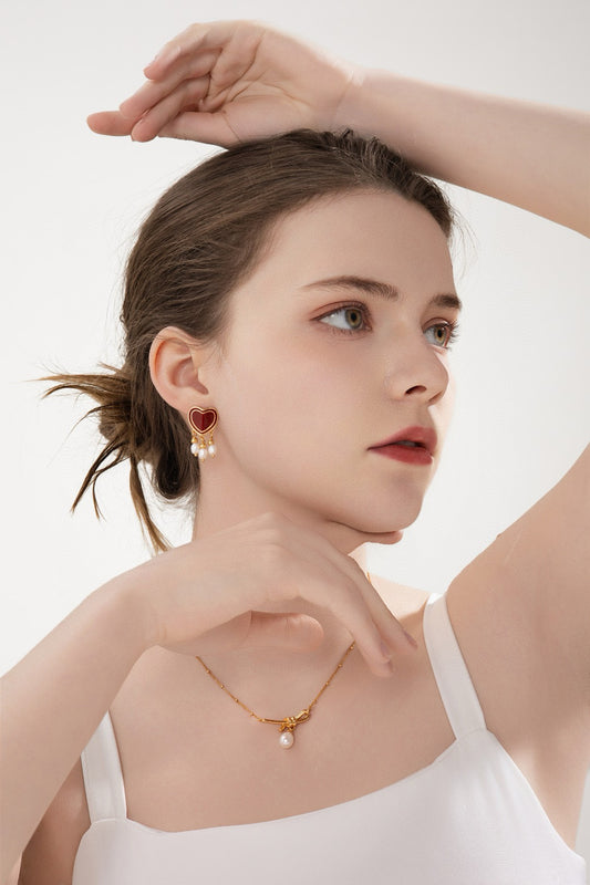 Ruby Heartbeat Earrings