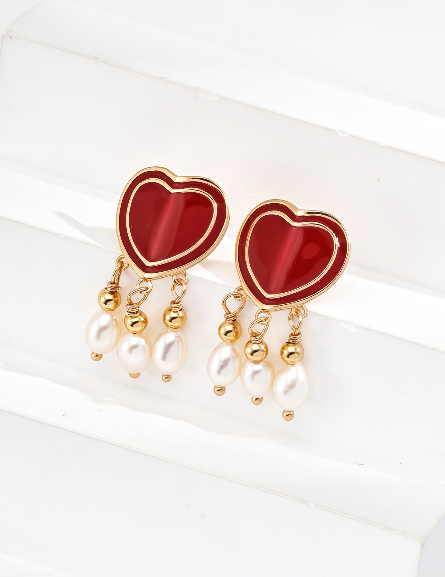 Ruby Heartbeat Earrings