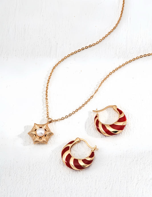 Enamel Flame Earrings