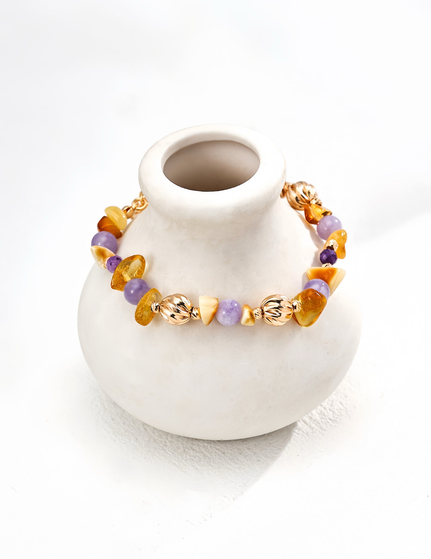 Sunset Amber Amethyst Bracelet