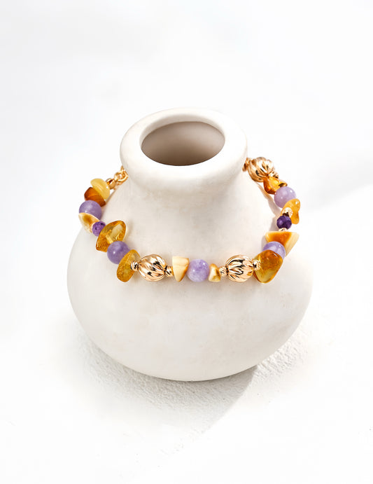Sunset Amber Amethyst Bracelet