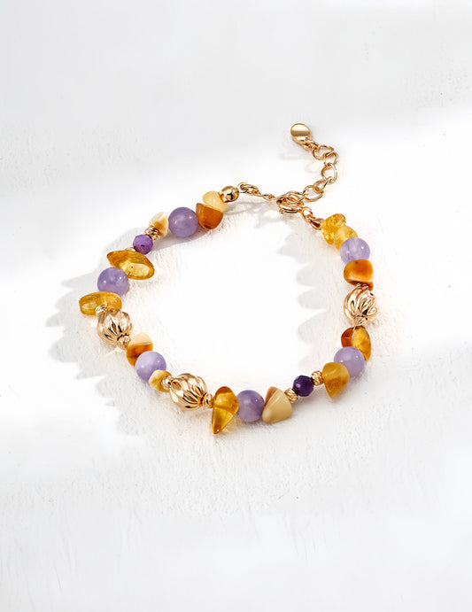 Sunset Amber Amethyst Bracelet