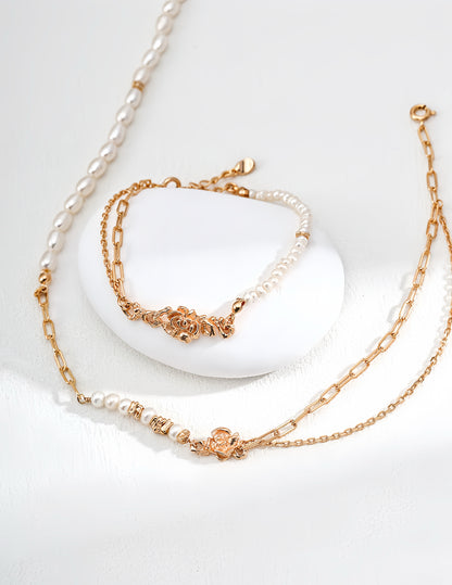 Eternal Rose Pearl Bracelet/Necklace