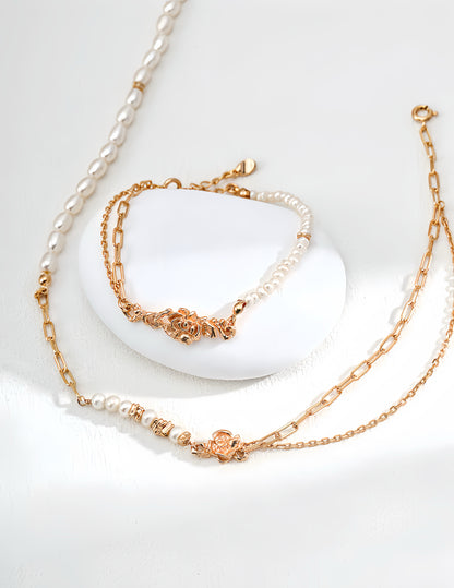 Eternal Rose Pearl Bracelet/Necklace