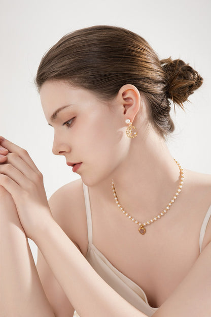 Strawberry Heart Pearl Necklace