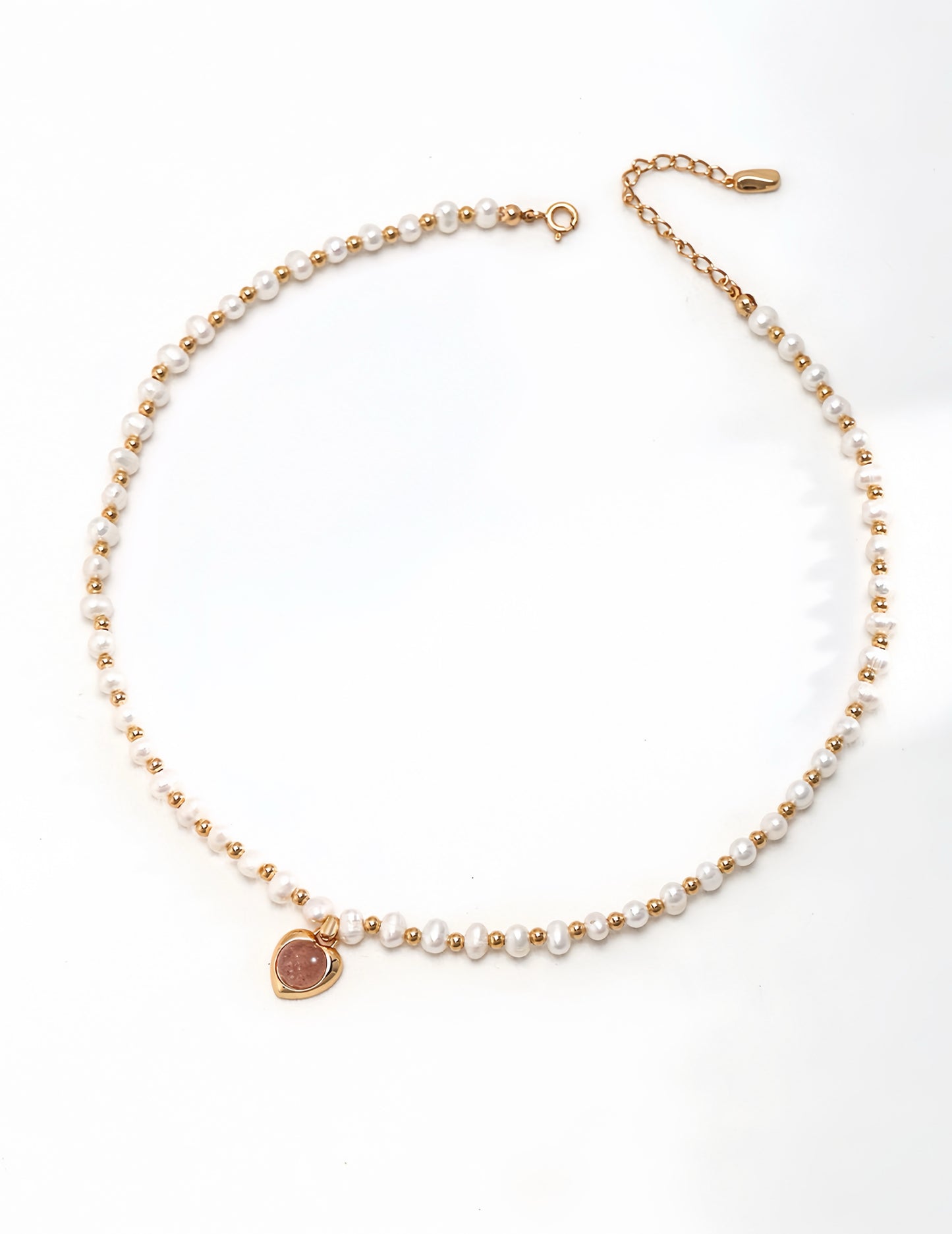 Strawberry Heart Pearl Necklace