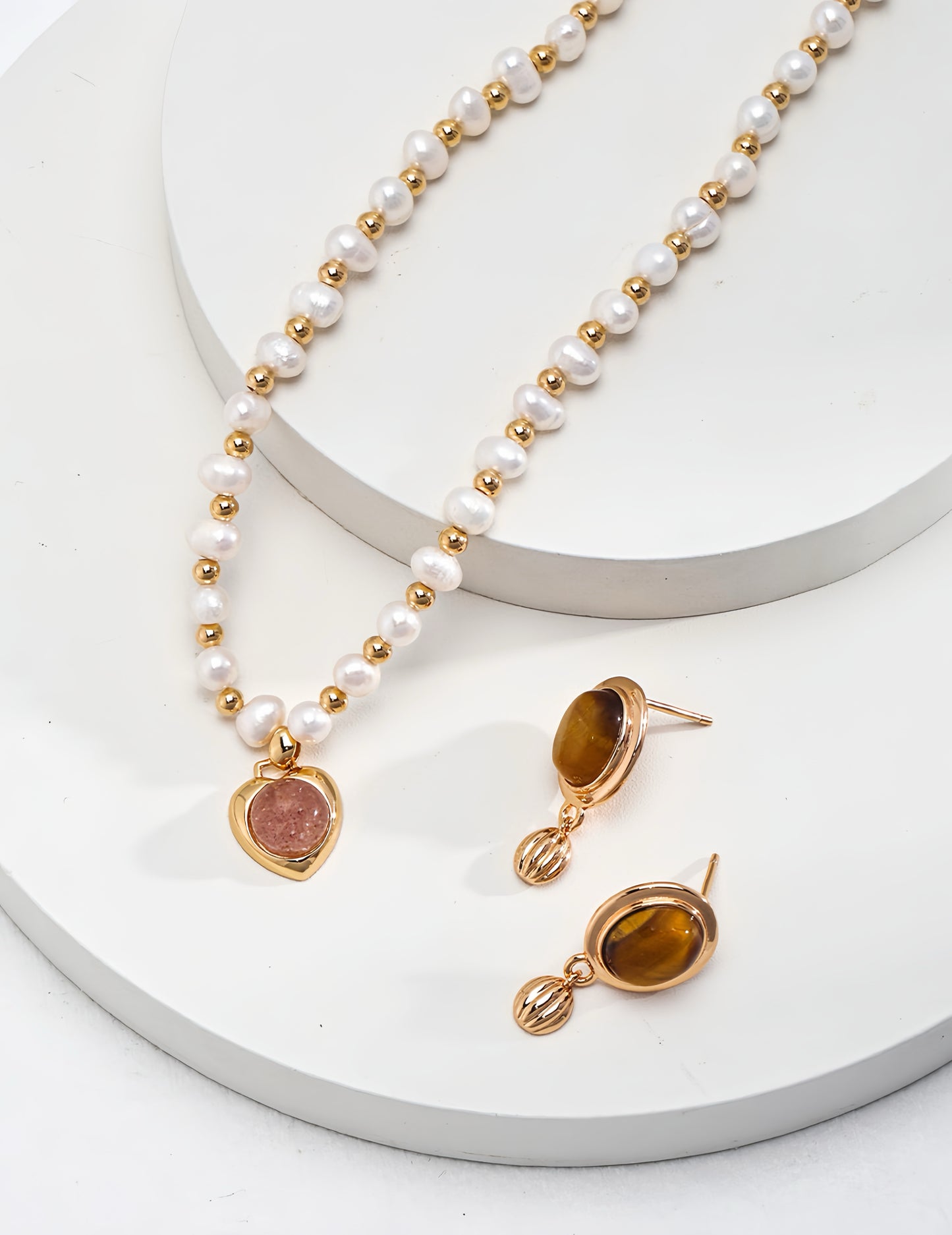 Strawberry Heart Pearl Necklace
