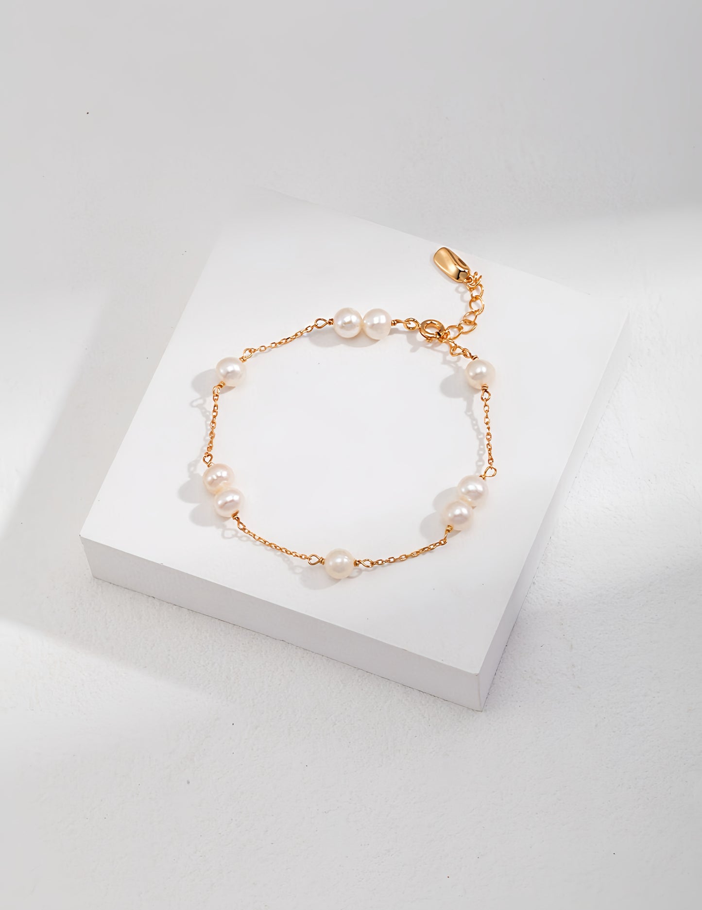 Pure Silver Pearl Bracelet & Necklace Set