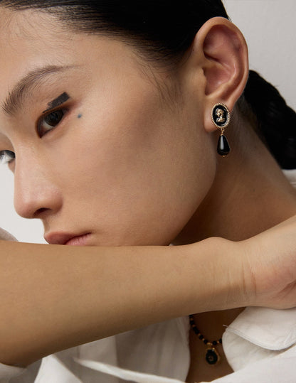 Midnight Agate Earrings