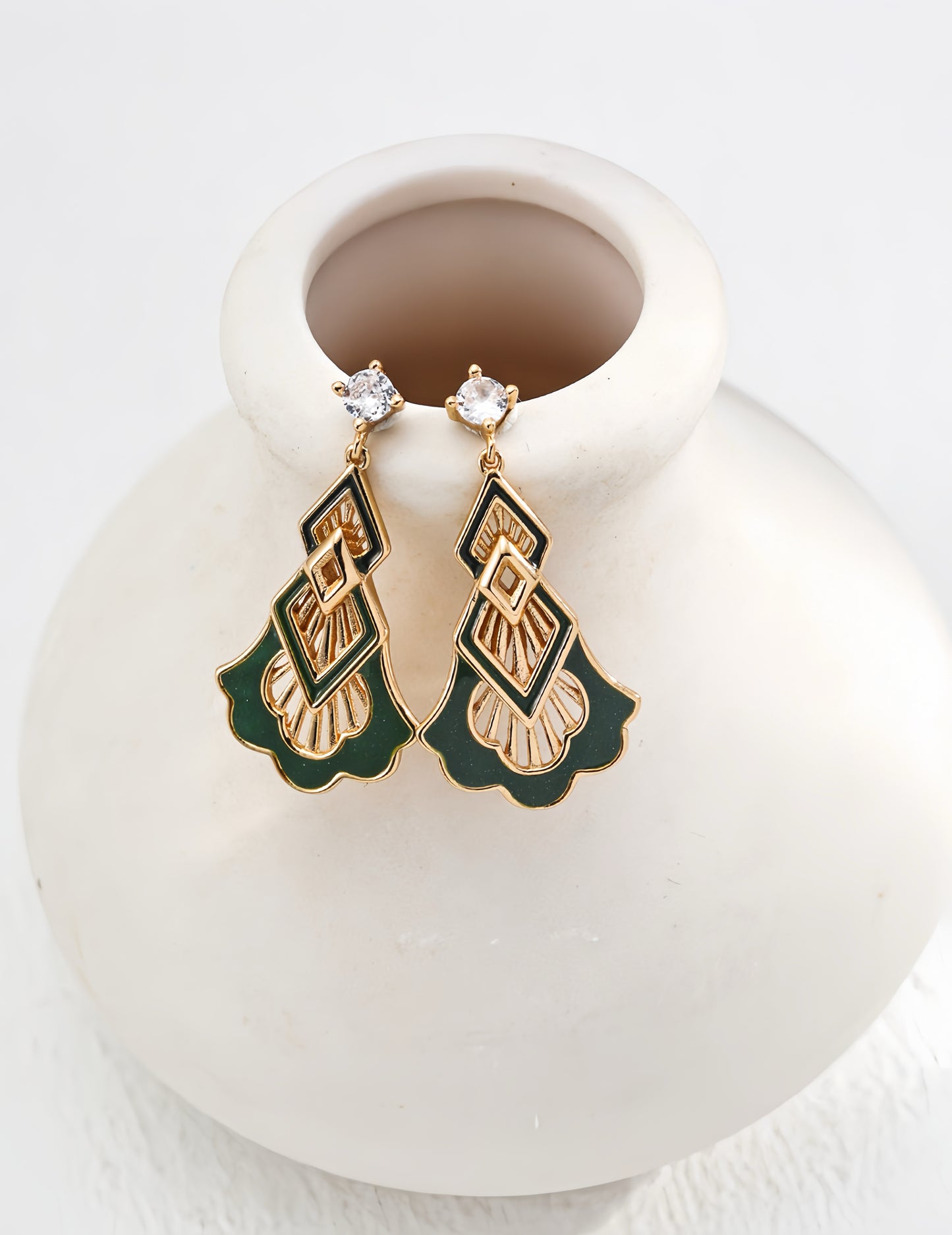 Silver Luminous Zircon Earrings