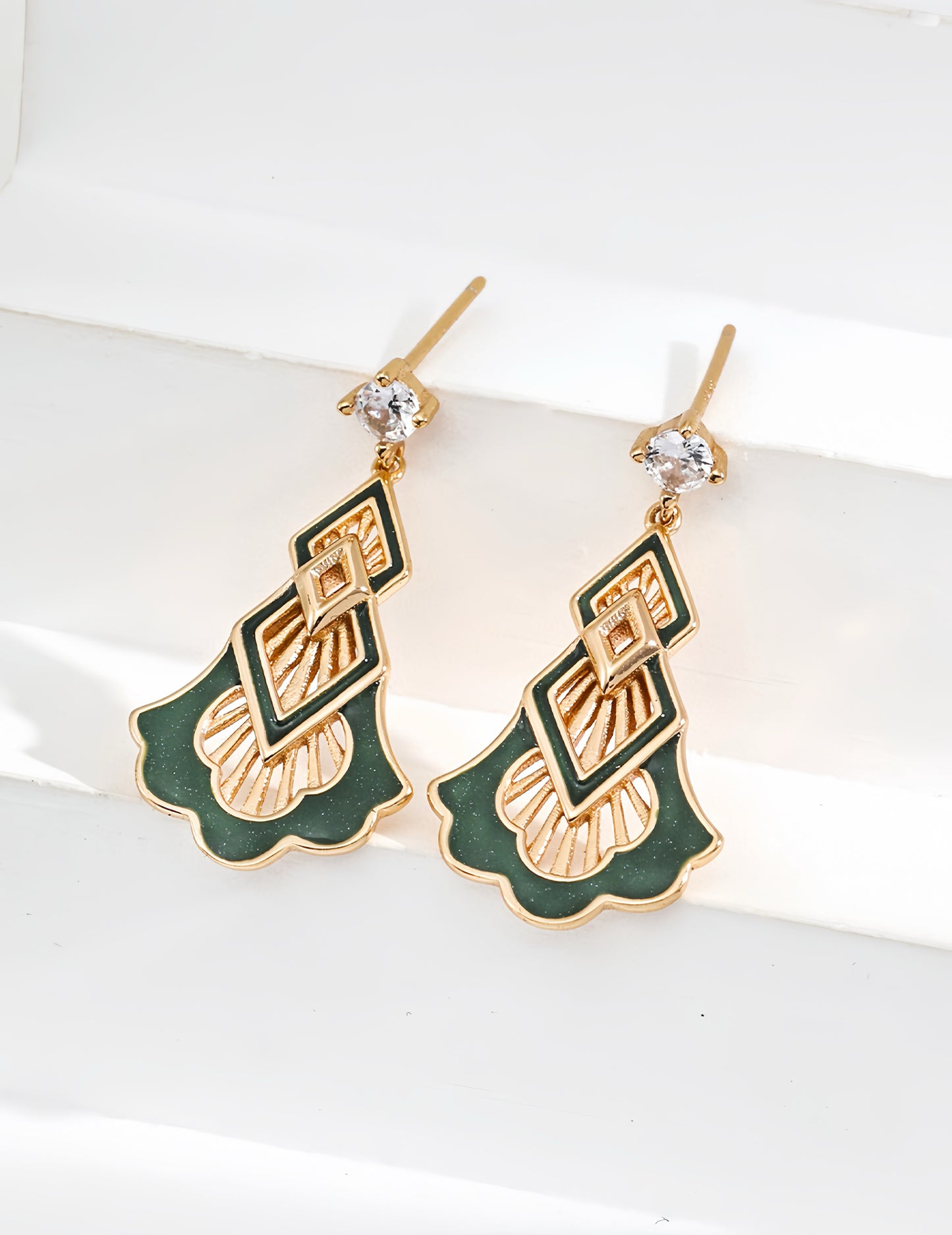 Silver Luminous Zircon Earrings