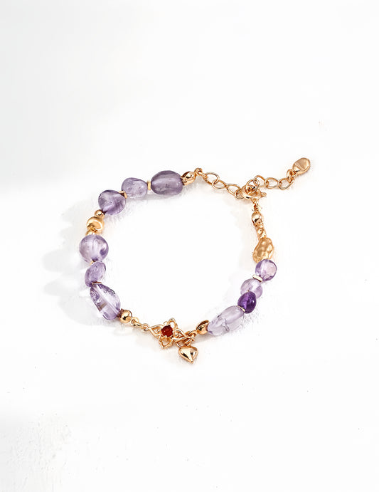 Sterling Amethyst Agate Bracelet