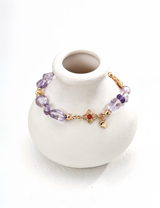 Sterling Amethyst Agate Bracelet