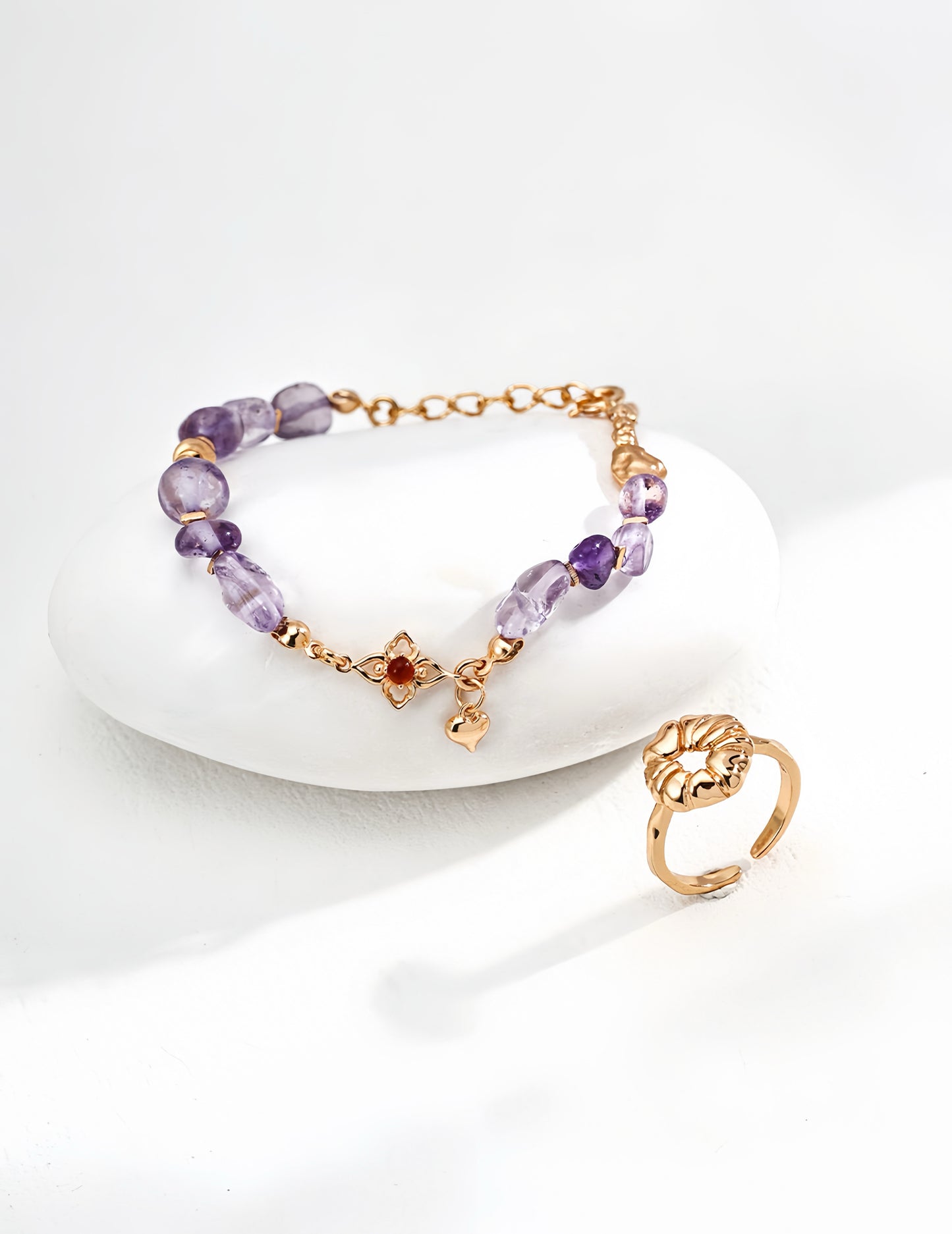 Sterling Amethyst Agate Bracelet