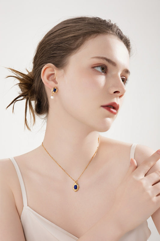 Sterling Lapis Pearl Jewelry