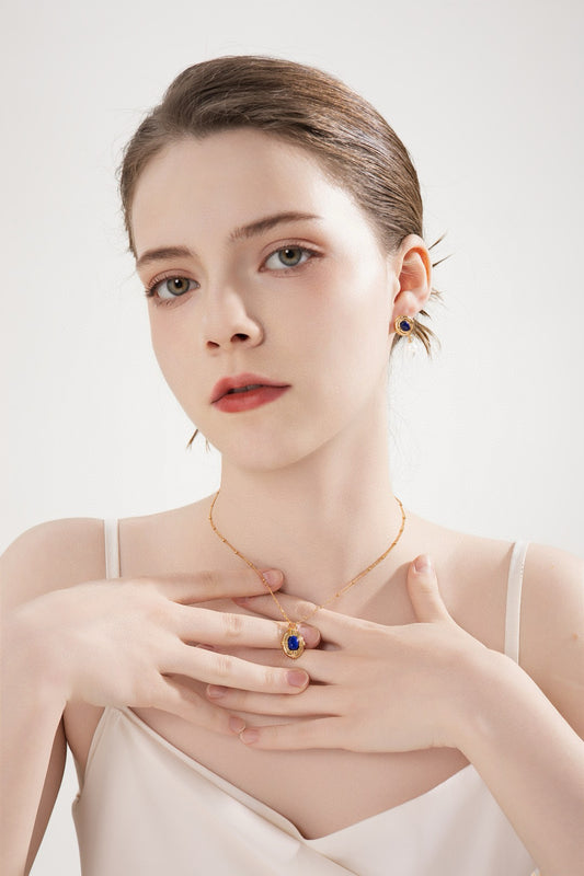 Sterling Lapis Pearl Jewelry