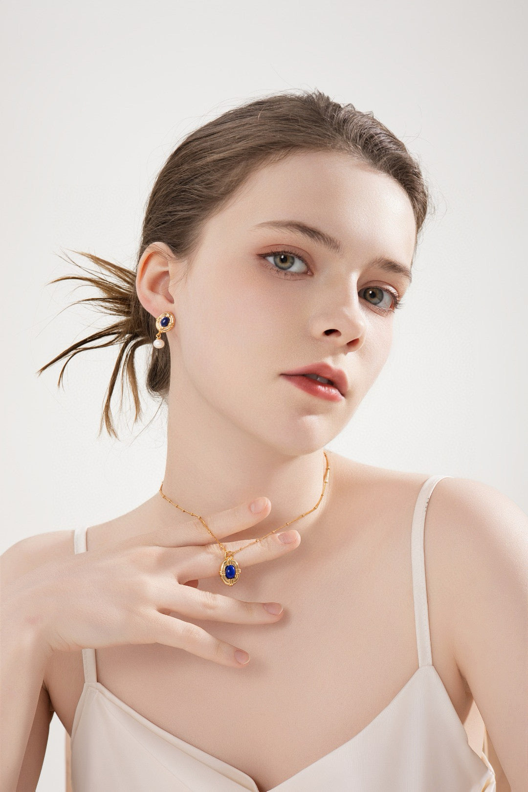 Sterling Lapis Pearl Jewelry