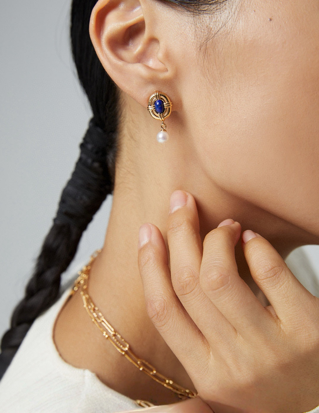 Sterling Lapis Pearl Jewelry