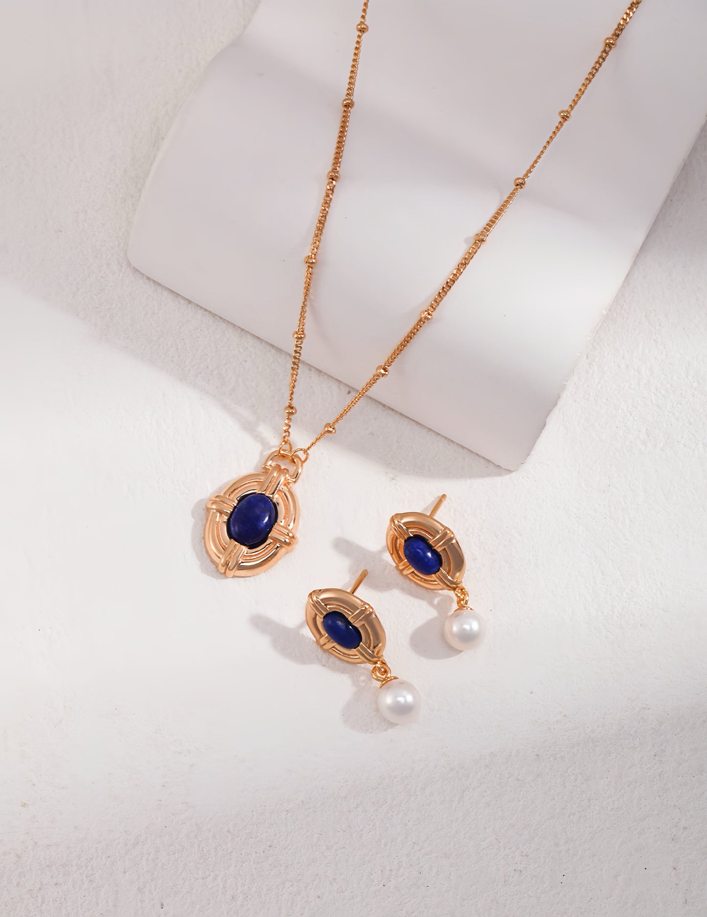 Sterling Lapis Pearl Jewelry