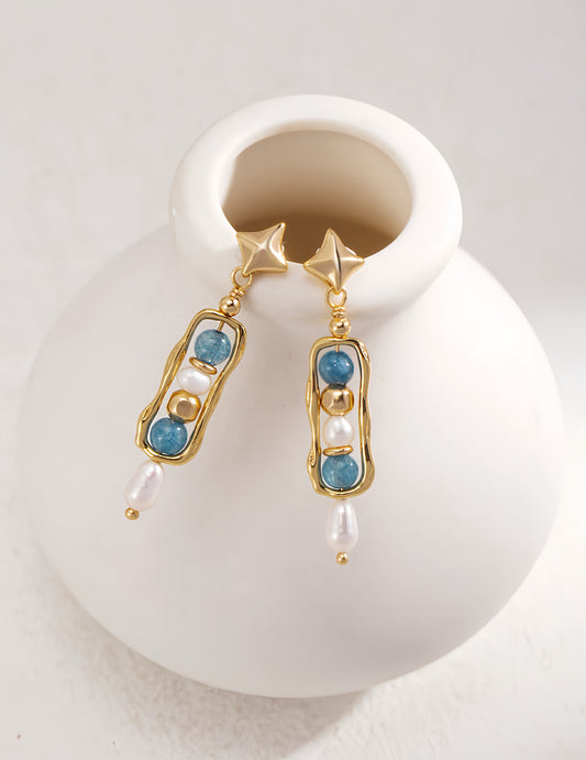 Gold Pearl Earrings