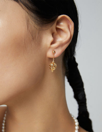 Nature Blossom Cluster Silver Earrings