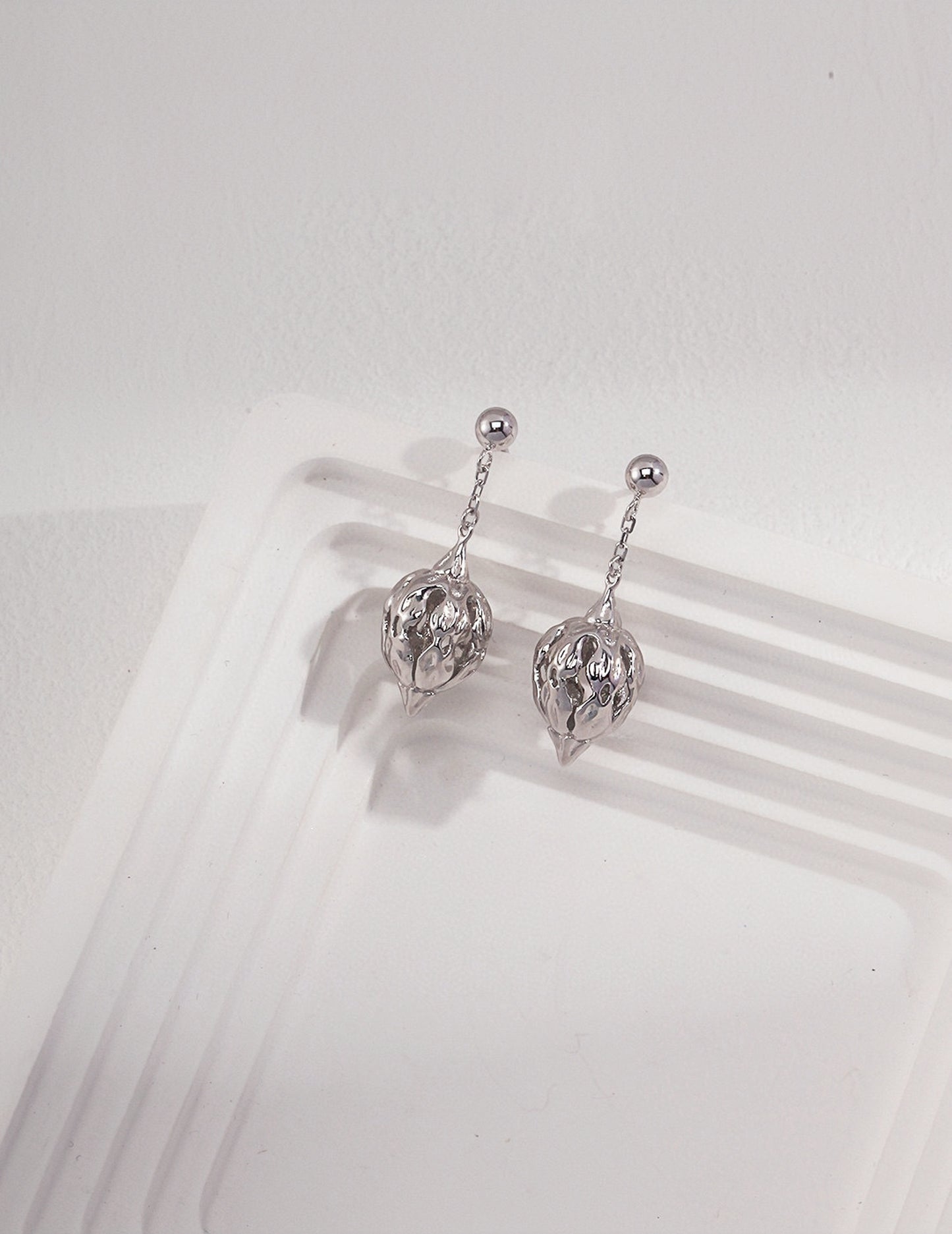 Nature Blossom Cluster Silver Earrings
