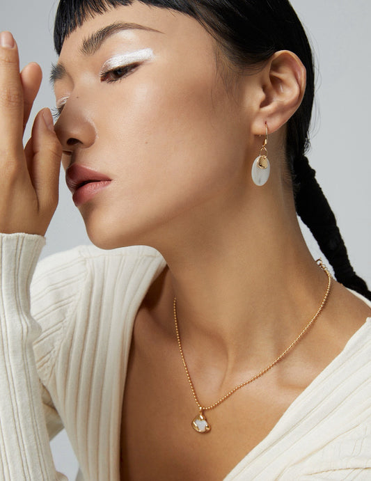 Sterling Pearl Shell Earrings