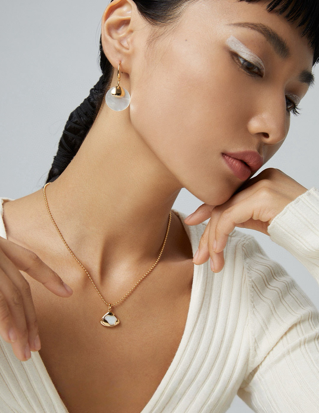 Sterling Pearl Shell Earrings