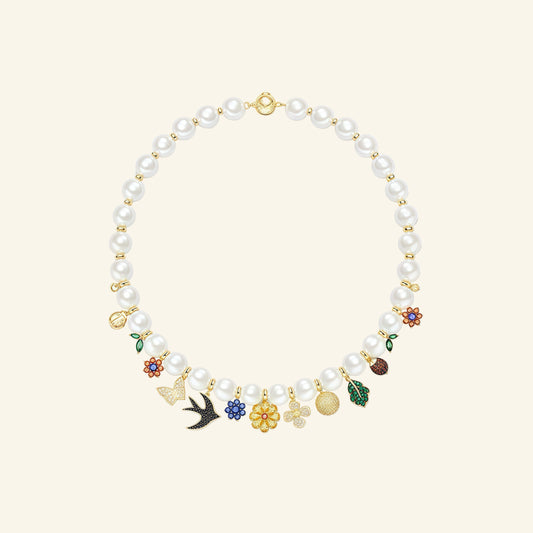 Whispering Swallow Pearl Necklace