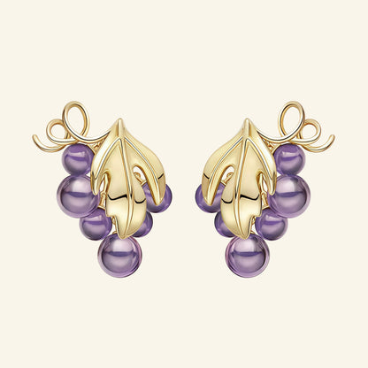 Grape Cluster Stud Earrings