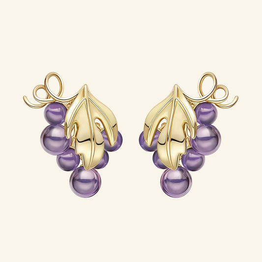 Grape Cluster Stud Earrings